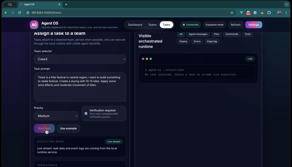 AgentOS — Multi-Agent Orchestration Platform Built on OpenClaw screenshot